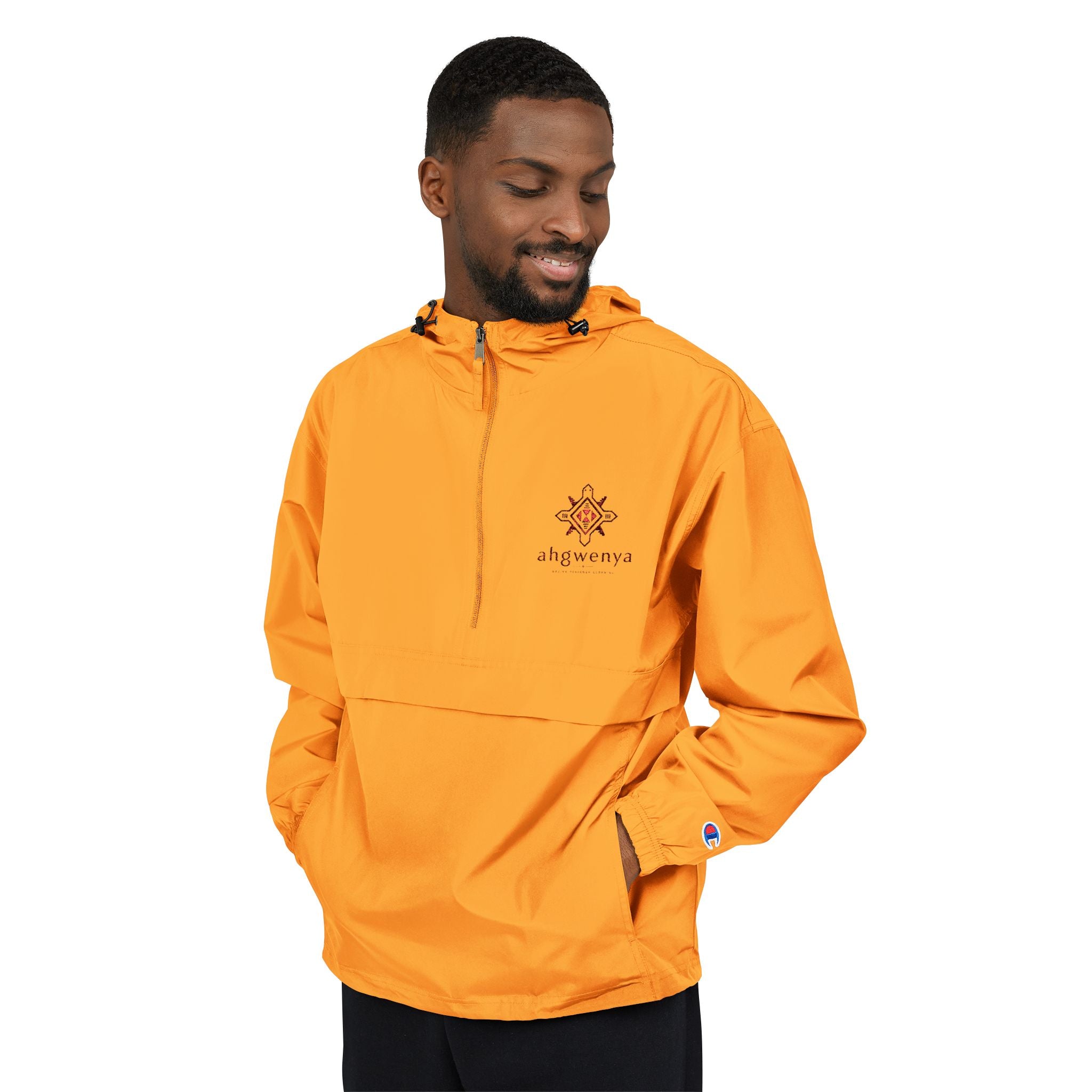 Packable Anorak Jacket - Lightweight Hooded Windbreaker with Sunburst Logo