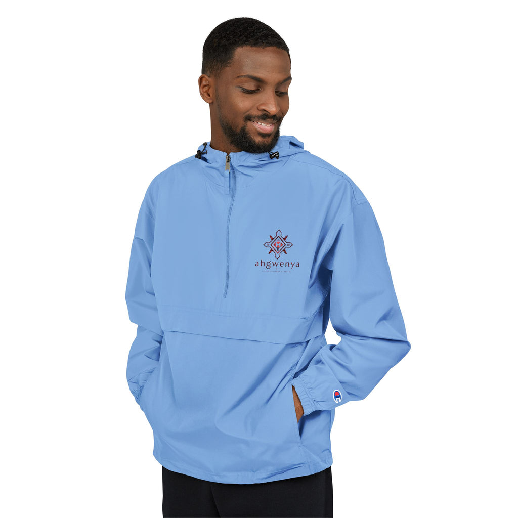 Packable Anorak Jacket - Lightweight Hooded Windbreaker with Sunburst Logo