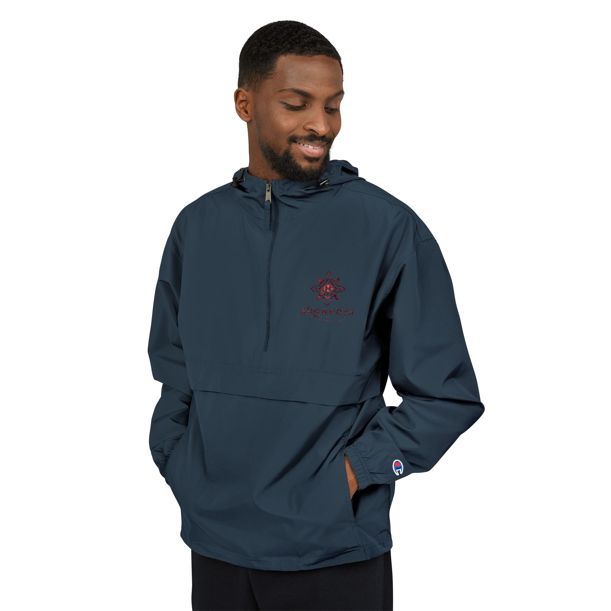 Packable Anorak Jacket - Lightweight Hooded Windbreaker with Sunburst Logo