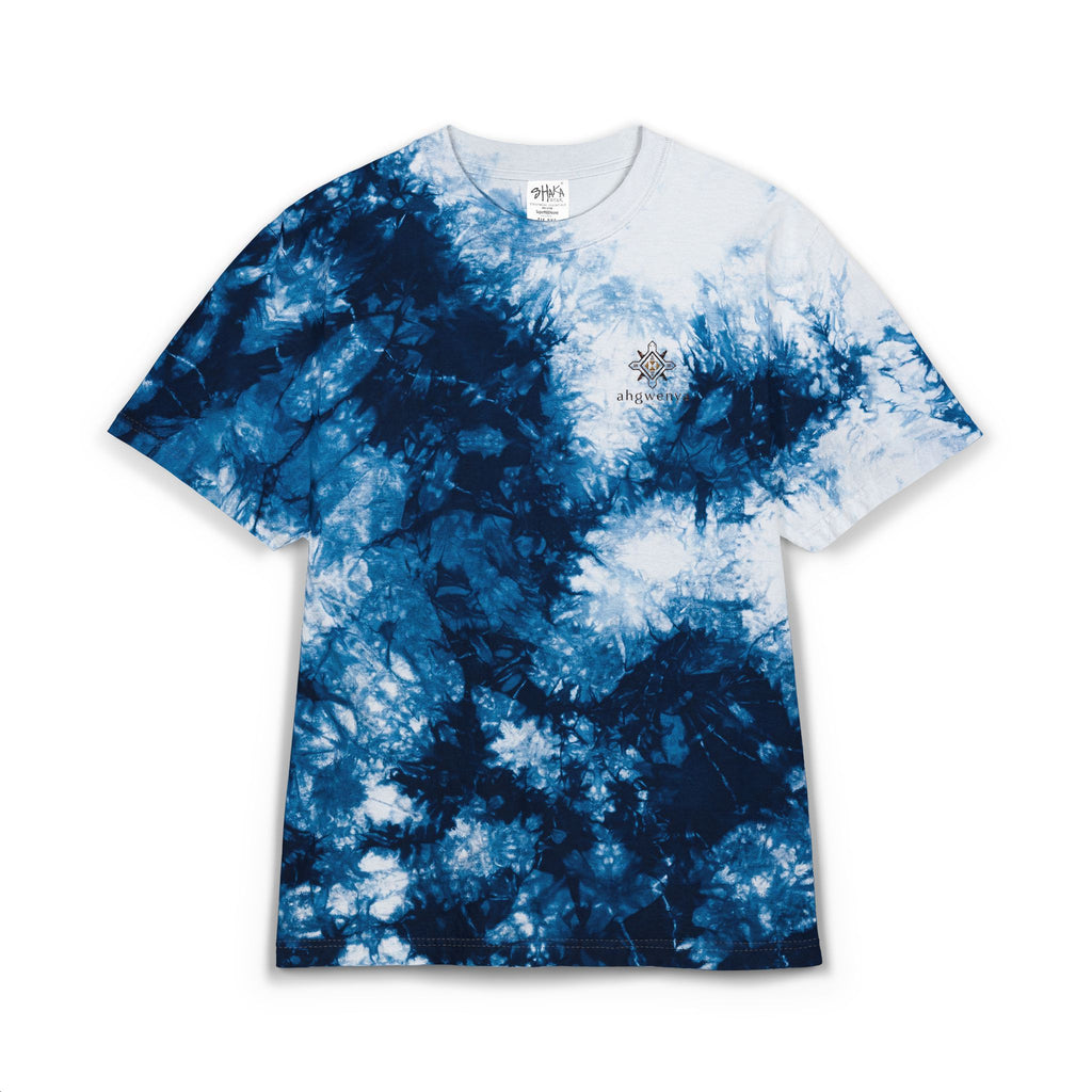 Tie-Dye "Turtle Compass" Ahgwenya' Embroidered T-Shirt