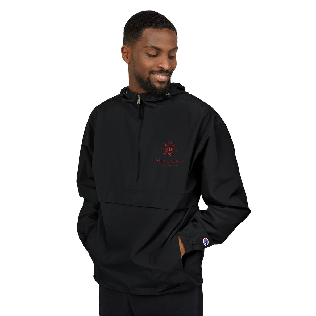Packable Anorak Jacket - Lightweight Hooded Windbreaker with Sunburst Logo