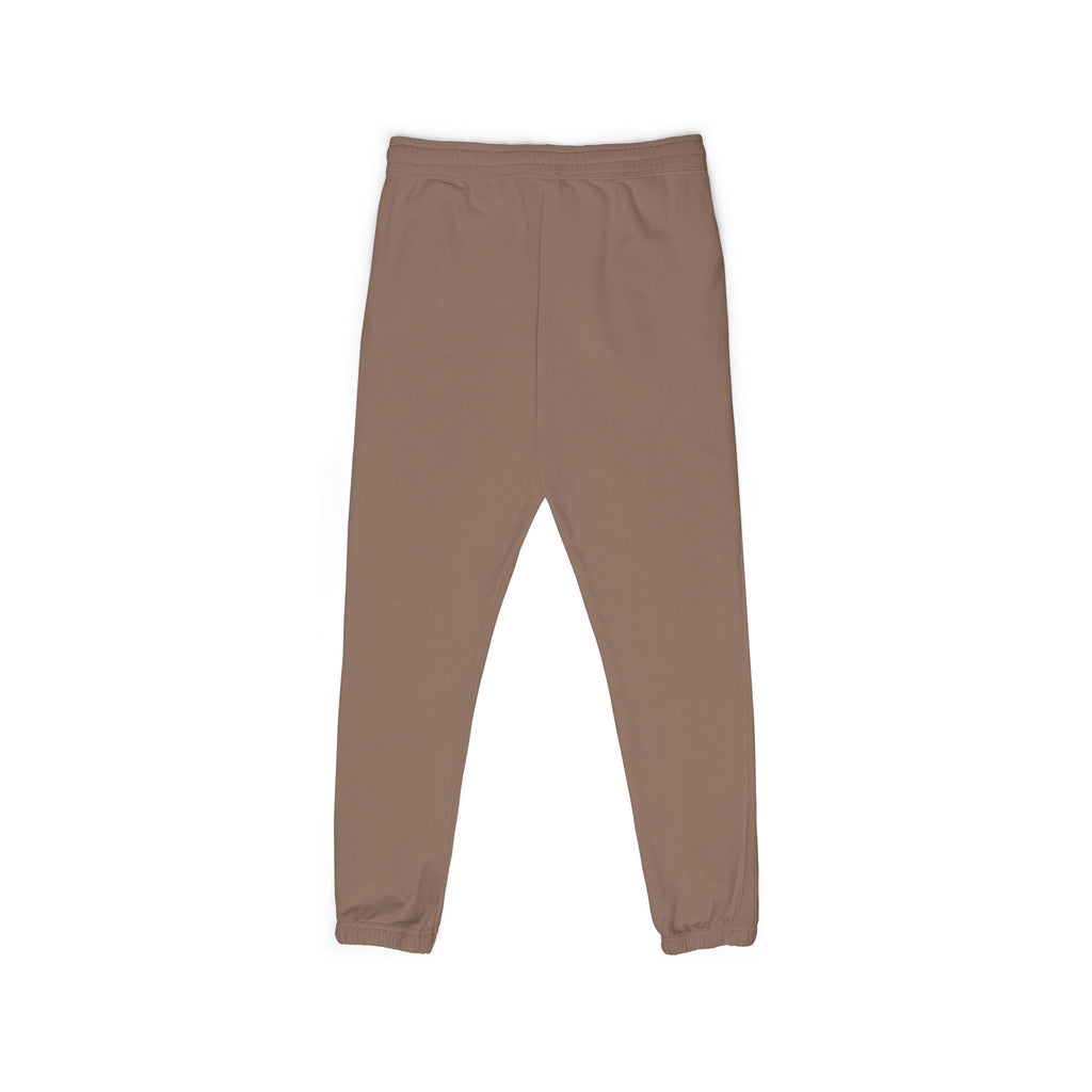 Embroidered Sun Logo Sweatpants — Natural Garment-Dyed Fleece Joggers
