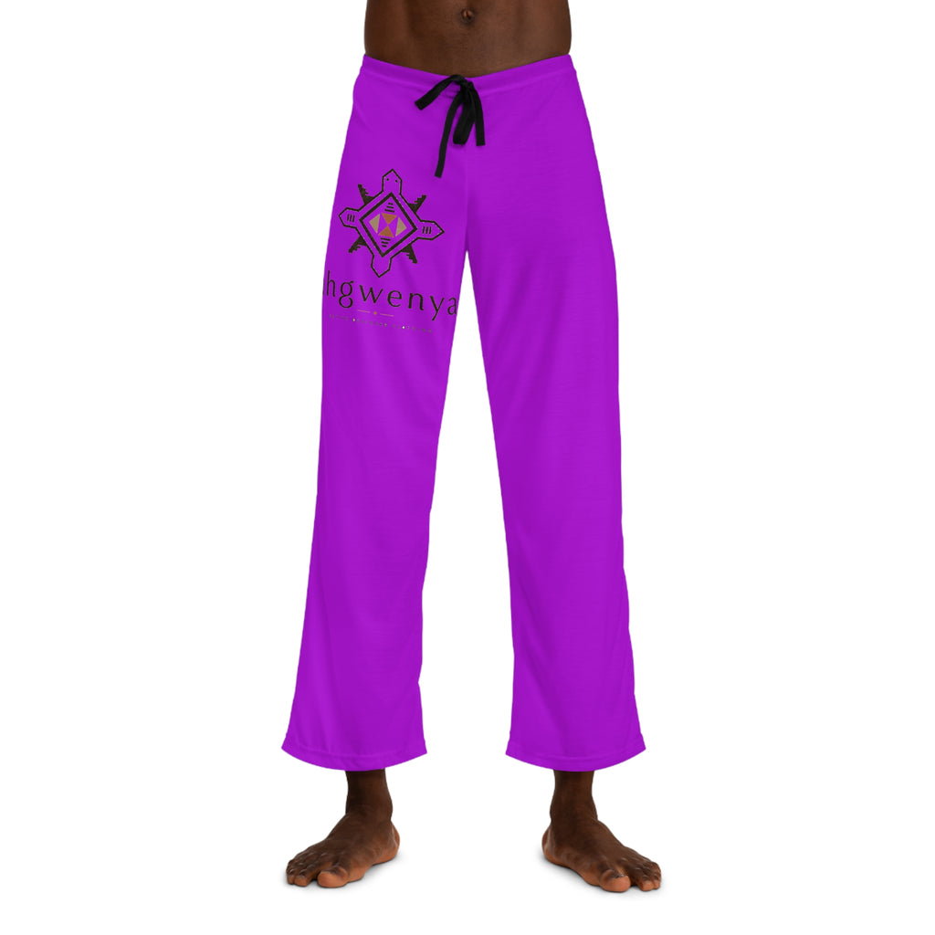 Men's Purple Pajama Pants with Ahgwenya Logo — Cozy Lounge Sleepwear