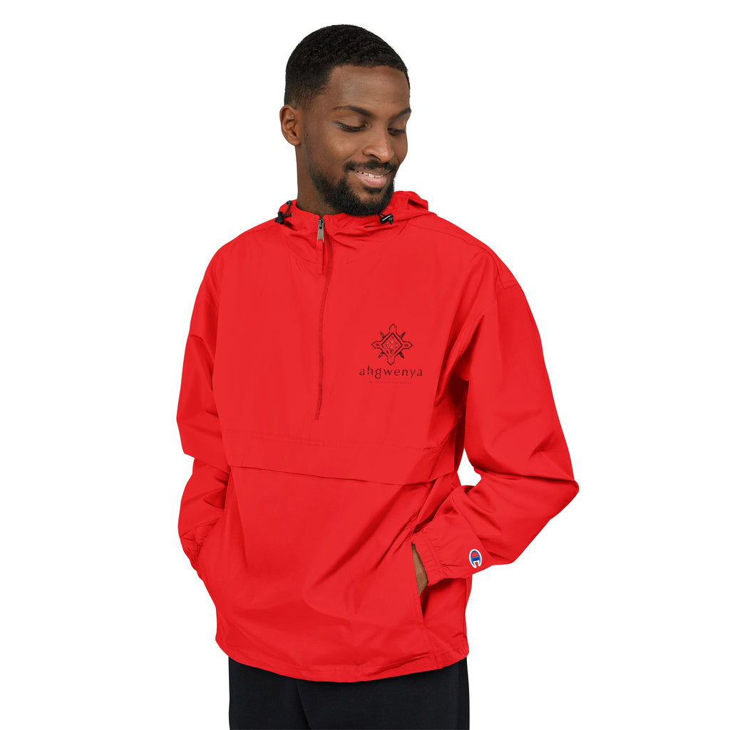 Packable Anorak Jacket - Lightweight Hooded Windbreaker with Sunburst Logo