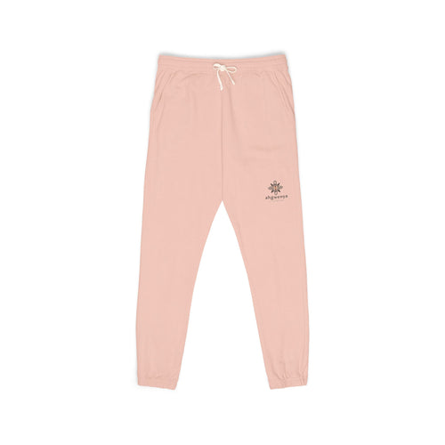 Embroidered Sun Logo Sweatpants — Natural Garment-Dyed Fleece Joggers