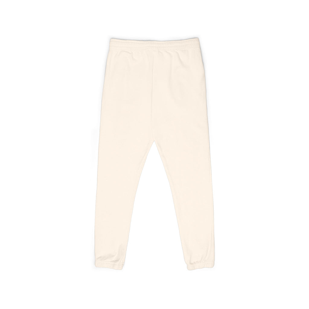 Embroidered Sun Logo Sweatpants — Natural Garment-Dyed Fleece Joggers