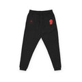 Embroidered Red Floral Skull Joggers - Fleece Sweatpants
