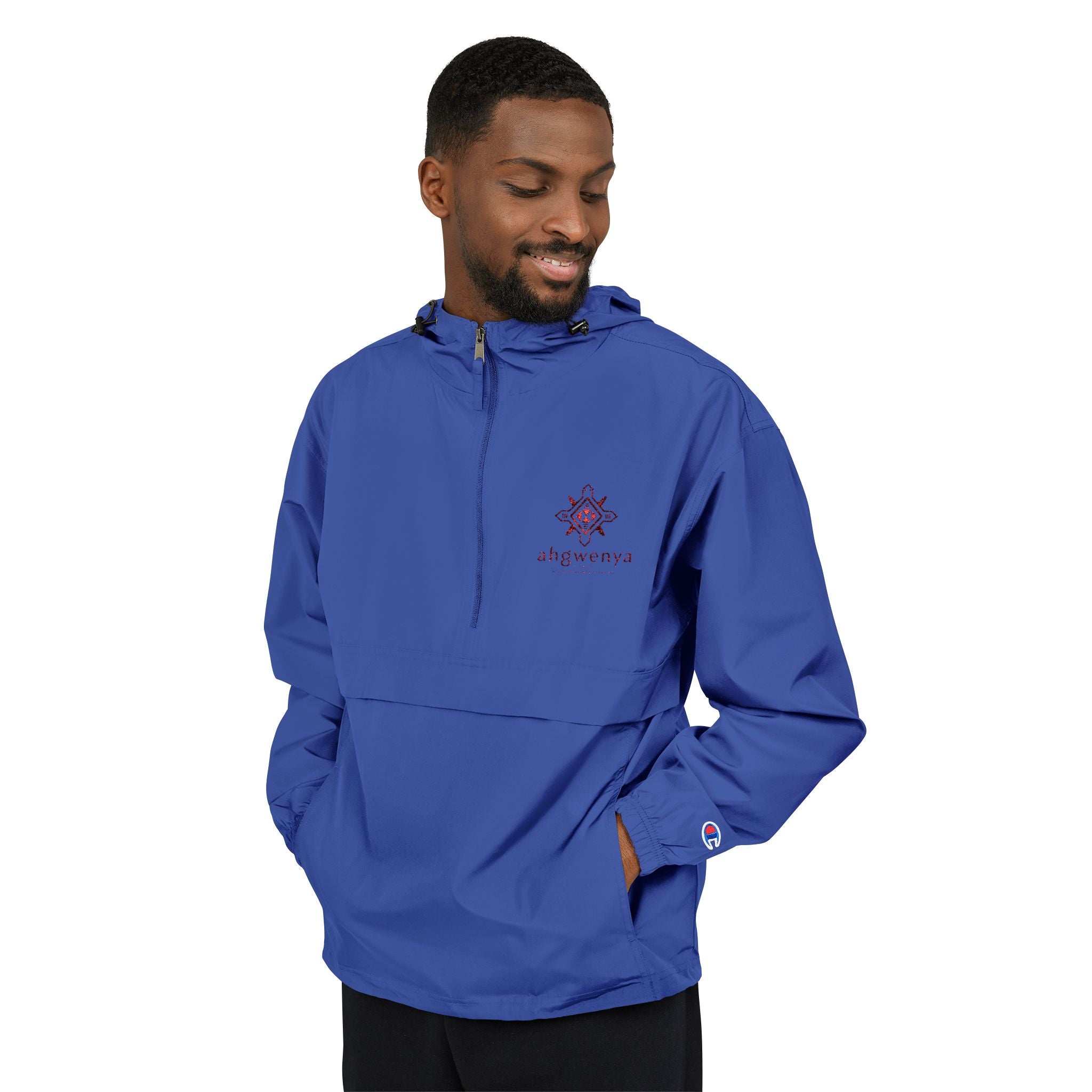Packable Anorak Jacket - Lightweight Hooded Windbreaker with Sunburst Logo
